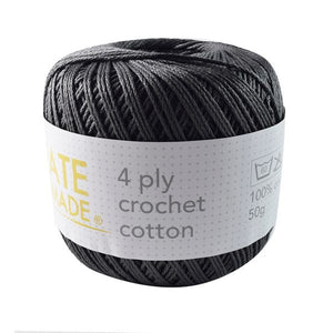 Crochet Cotton - Charcoal - 4ply