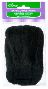Natural Wool Roving - Black