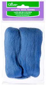 Natural Wool Roving - Blue