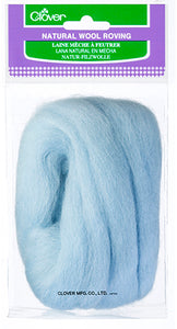 Natural Wool Roving - Light Blue
