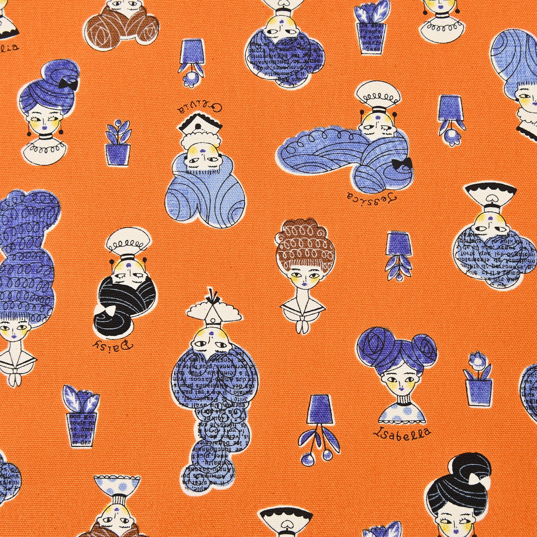 Collage Lady - Orange - Oxford Cotton - Canvas - 50cm