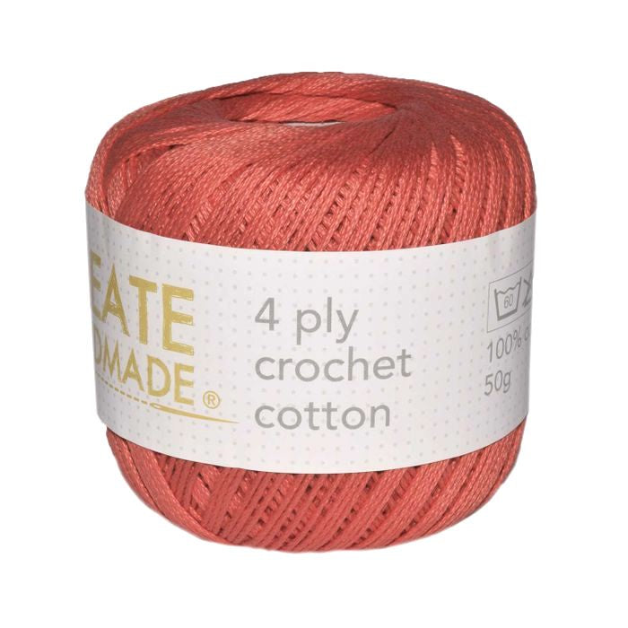 Crochet Cotton - Coral - 4ply