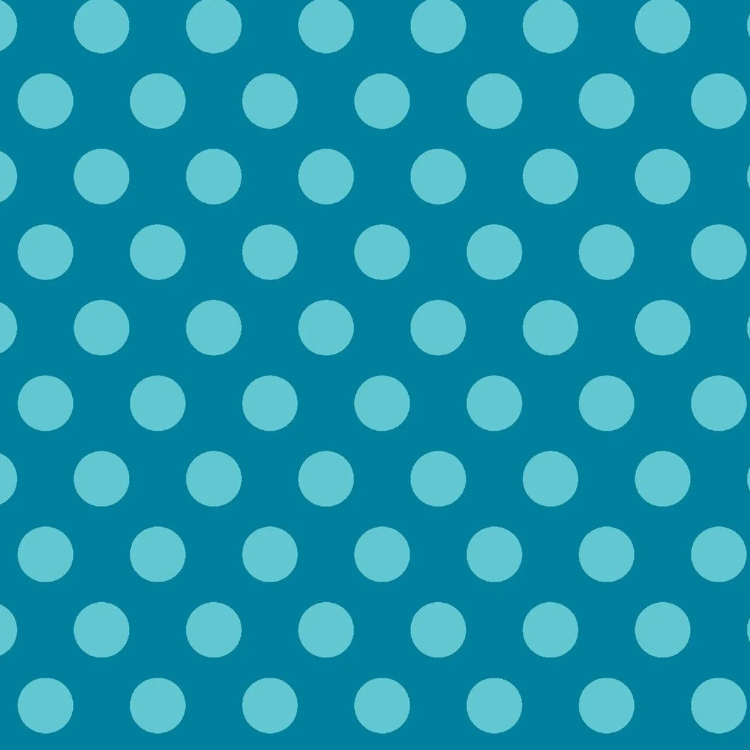 Fun Flannel - Dots - Aqua - 50cm
