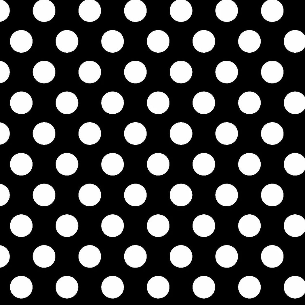 Fun Flannel - Dots - Black / White - 50cm