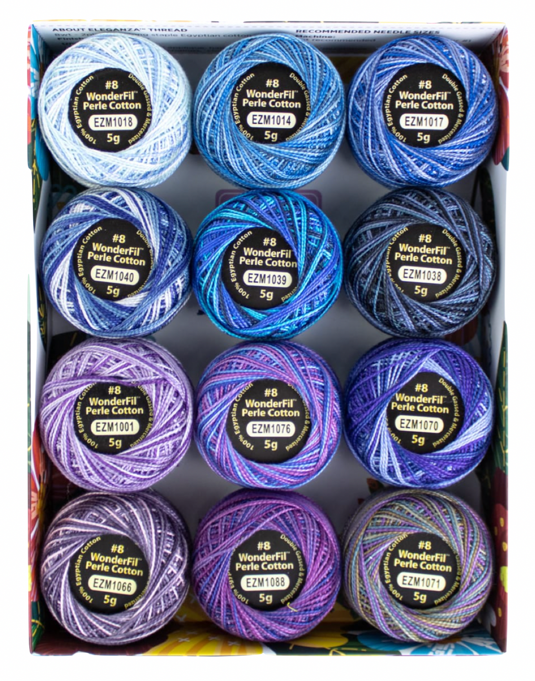 Eleganza™ - Variegated - 12 x Perle Cotton No. 8 - Celestial
