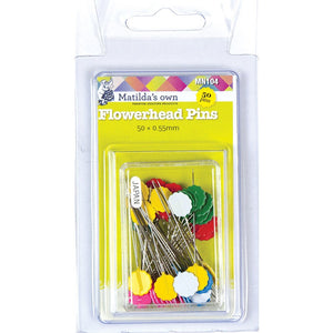 Flowerhead Pins 50mm x 0.55mm