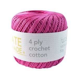 Crochet Cotton - Hot Pink - 4ply