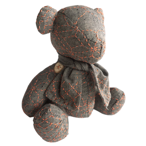 Sashiko Cloth - Teddy Bear Pattern - Brown