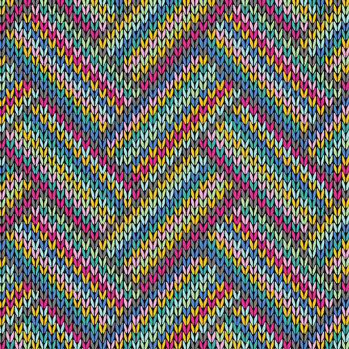 Llama Drama - Knitted Zigzag - Multi - 50cm