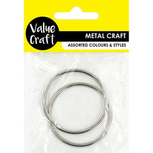 Load image into Gallery viewer, Metal Rings - 50mm - Silver
