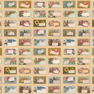 Flea Market - Mix - Parchment - Floral Trade Cards - 50cm