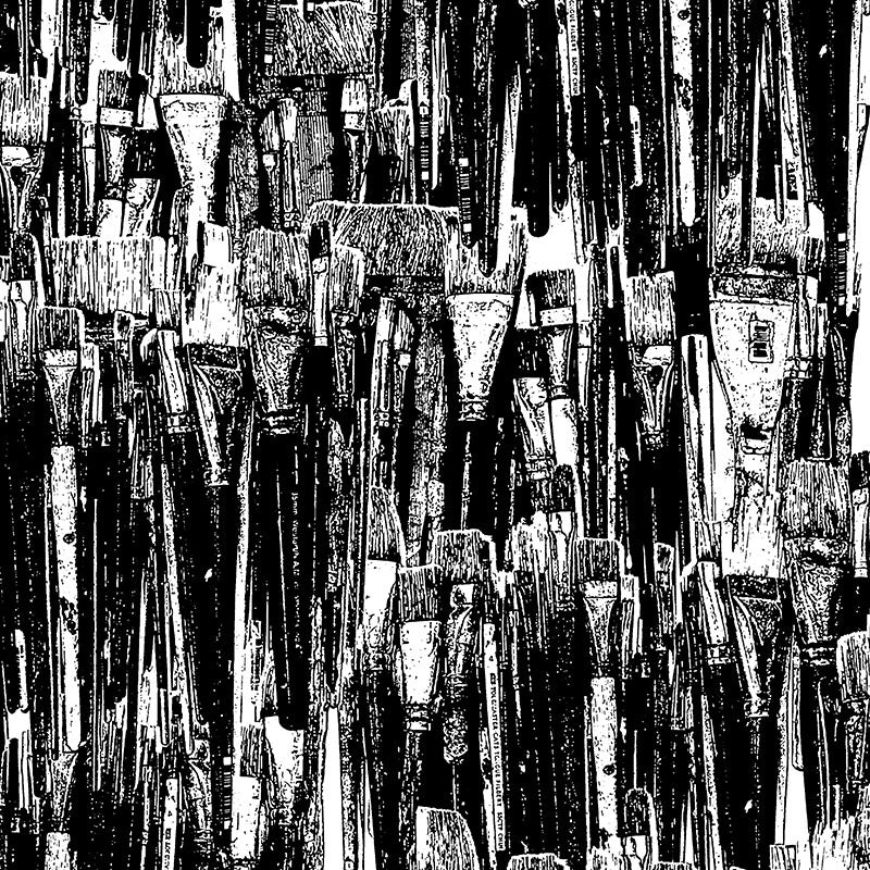 Painterly - Brushes - Black and White - 50cm