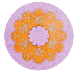 Pink Floral Felt Embroidery Brooch Kit