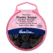 Load image into Gallery viewer, Tool-Less Plastic Snaps - 13mm - Black
