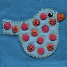 Load image into Gallery viewer, Pre-Cut Wool Appliqué Kit - Polka Dot Bird - Blue
