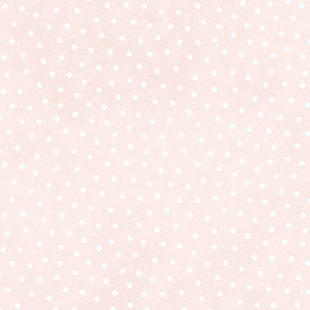 Little Lambies Woolies Flannel - Polka Dots - Light Pink/White - 50cm