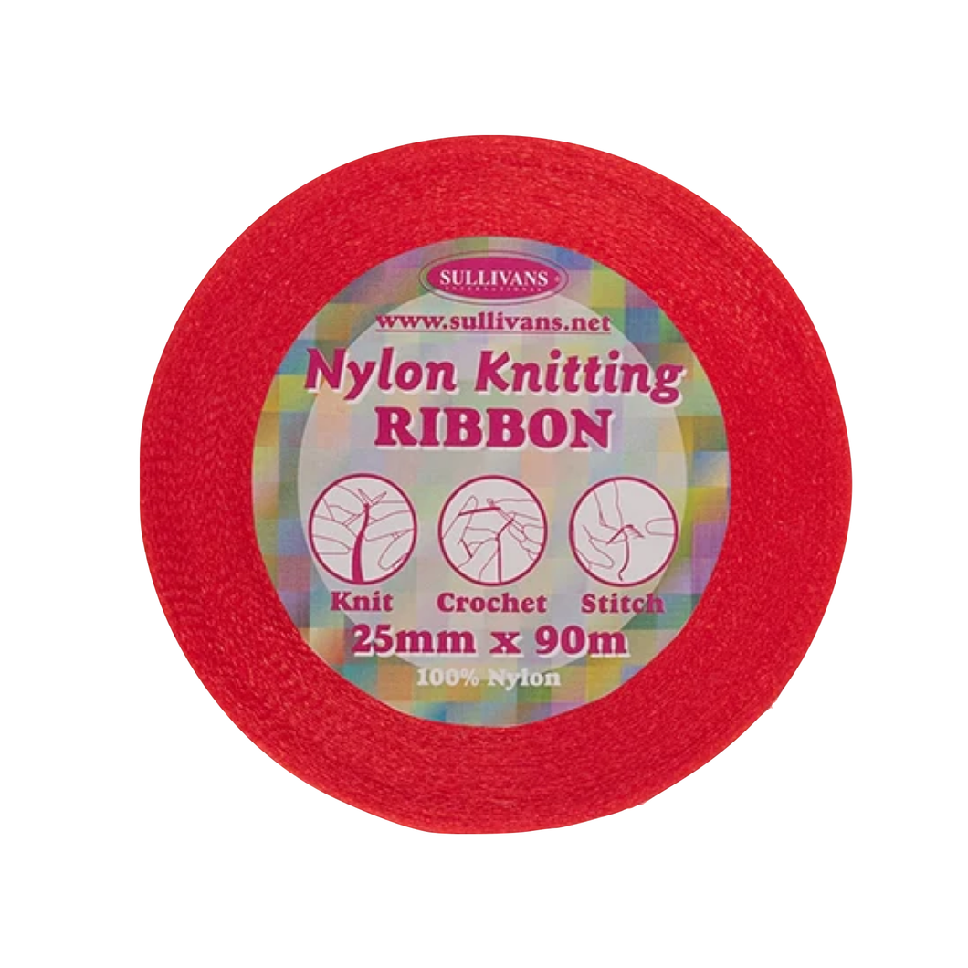 Nylon Knitting Ribbon - Red