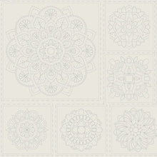 Load image into Gallery viewer, Sashiko Panel - Mandala - 55% Linen 45% Cotton - 50cm
