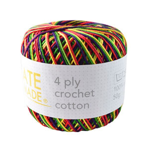 Crochet Cotton - Variegated Brights - 4ply