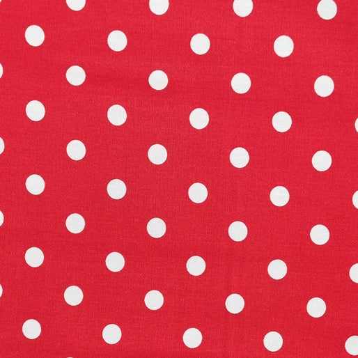 Spots and Stripes - White Spots on Red - 50cm