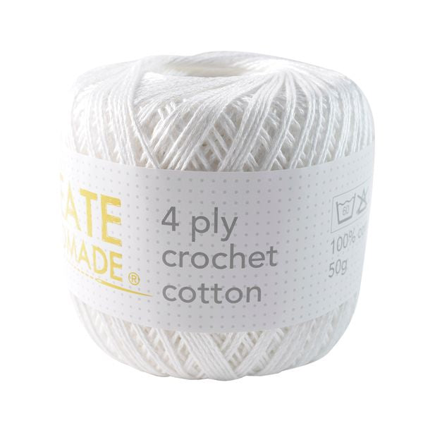 Crochet Cotton - White - 4ply