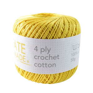 Crochet Cotton - Yellow - 4ply