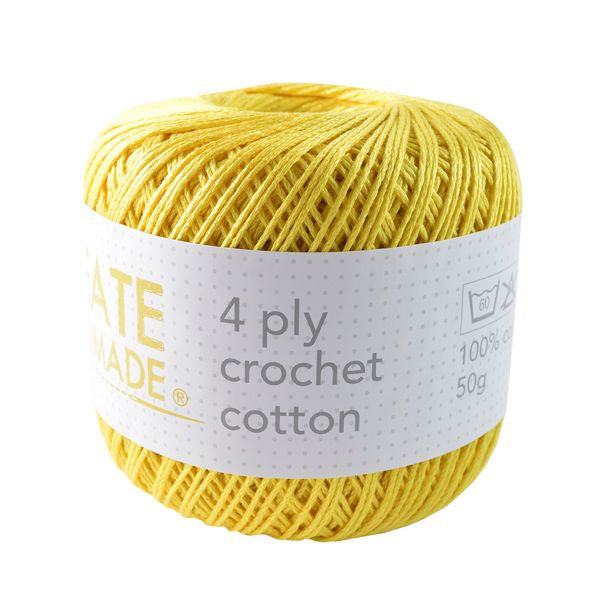 Crochet Cotton - Yellow - 4ply
